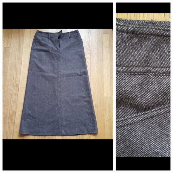Monsoon Skirts Monsoon Maxi Wool Tweed Style Skirt With Pockets 8